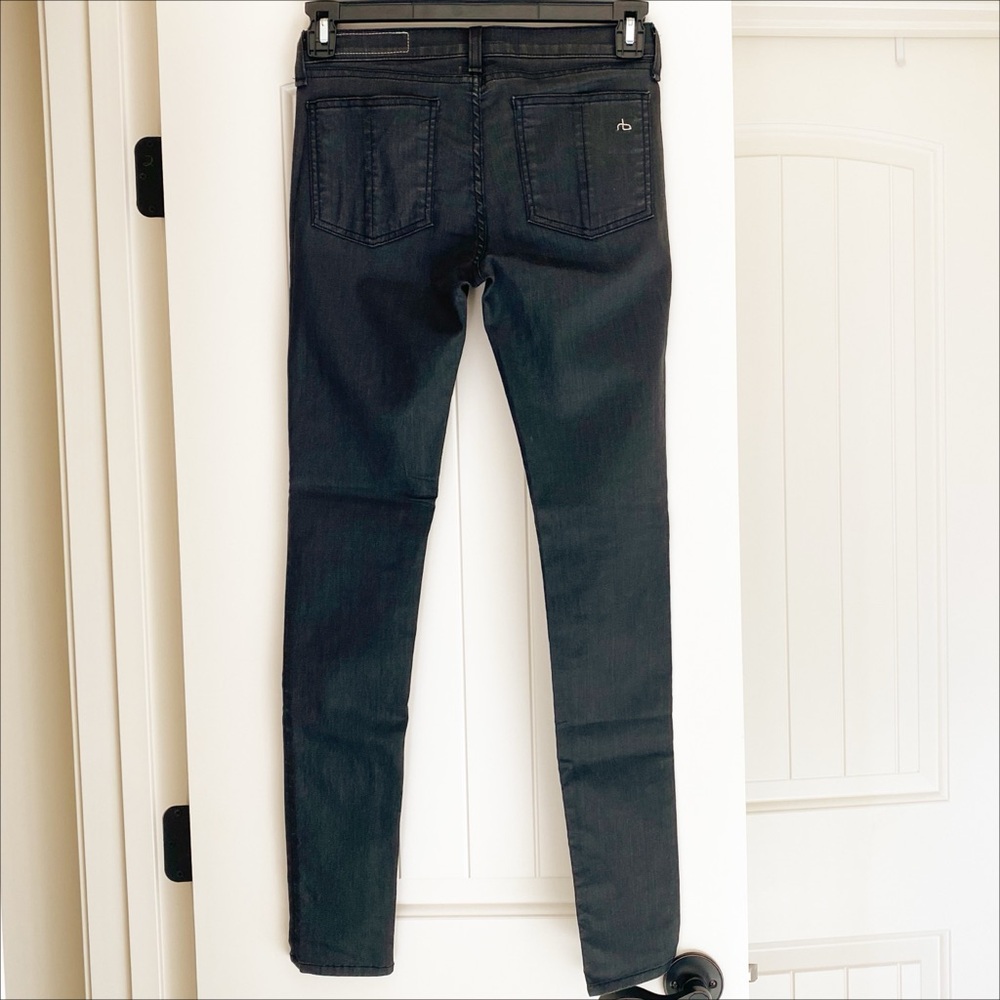 Rag & Bone SHOREDITCH Black Legging Jeans Matte Sheen Size 28
